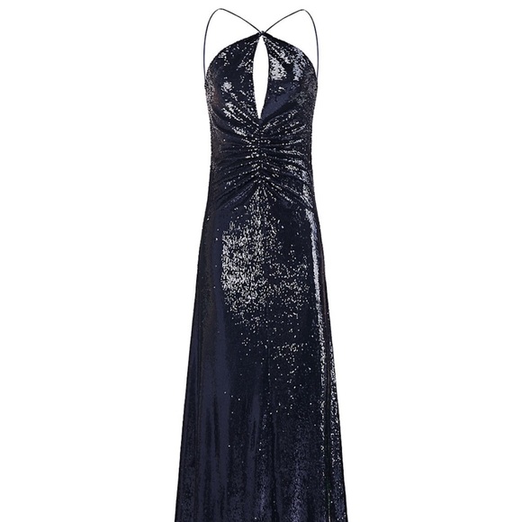 Halston navy sequin gown - Picture 1 of 4